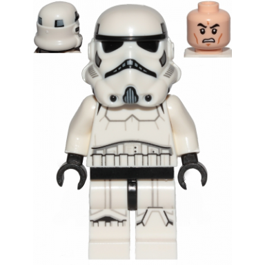 imperial stormtrooper - male dual molded helmet with light bluish gray panels on back light nougat head scowl