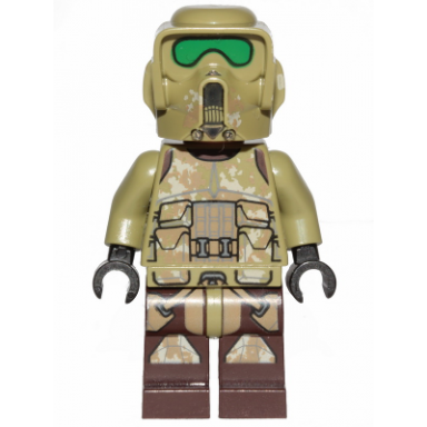clone scout trooper 41st elite corps phase 2 - kashyyyk camouflage dark tan markings on legs scowl