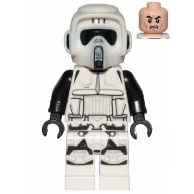 imperial scout trooper - male dual molded helmet light nougat head scowl