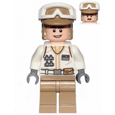 hoth rebel trooper white uniform dark tan legs open mouth smile