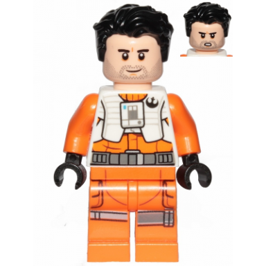 poe dameron pilot jumpsuit without belts and pipe hair