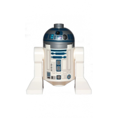 astromech droid r2-d2 flat silver head dark pink dots and large receptor