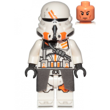 clone airborne trooper 212th attack battalion phase 2 - white arms dirt stains dark bluish gray cloth kama nougat head