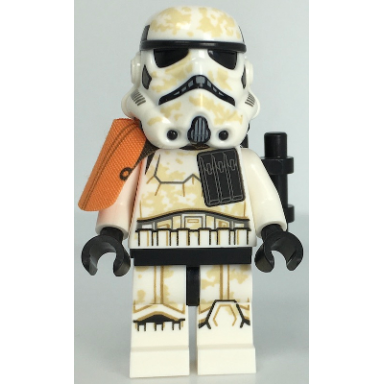 sandtrooper squad leader captain - dual molded helmet orange pauldron ammo pouch dirt stains survival backpack frown