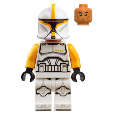 clone trooper commander phase 1 - bright light orange arms nougat head