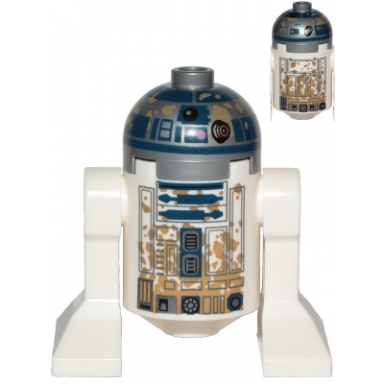 astromech droid r2-d2 dirt stains on front and back