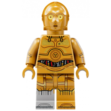 c-3po - molded light bluish gray right foot printed arms