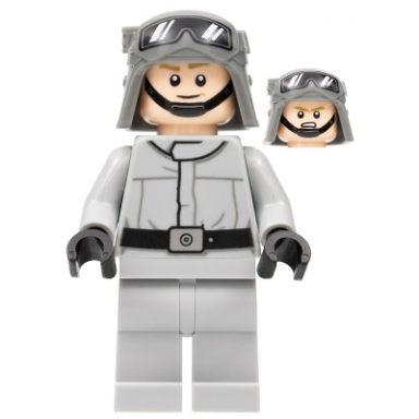 imperial at-st driver - helmet with molded goggles light bluish gray jumpsuit plain legs