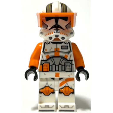 clone trooper commander cody 212th attack battalion phase 2 - orange visor nougat head helmet with holes printed legs
