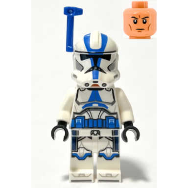clone trooper officer 501st legion phase 2 - white arms blue rangefinder nougat head helmet with holes