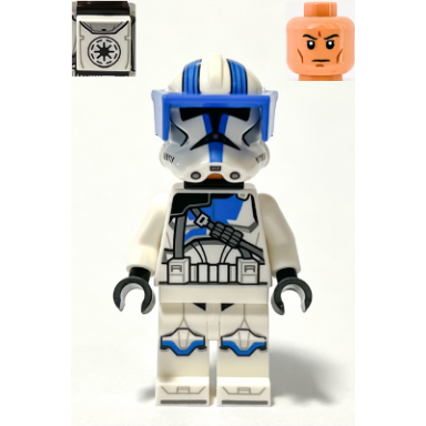 clone heavy trooper 501st legion phase 2 - white arms blue visor backpack nougat head helmet with holes