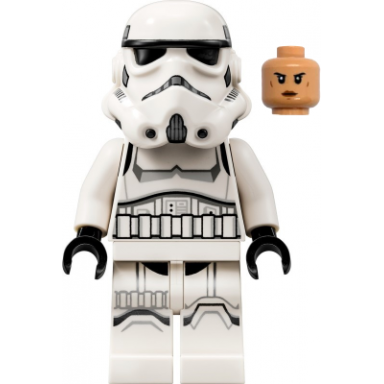 imperial stormtrooper - female dual molded helmet with light bluish gray panels on back shoulder belts nougat head