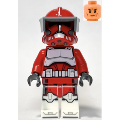 clone trooper commander fox coruscant guard phase 2 - dark bluish gray visor printed legs