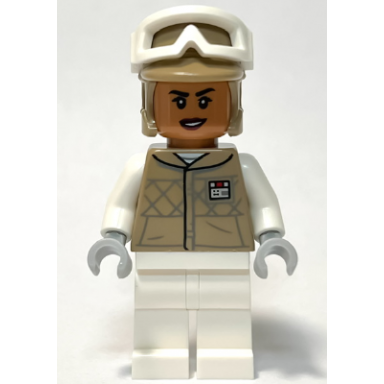 hoth rebel trooper dark tan uniform and helmet white legs female kori zaran