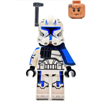 clone trooper captain rex 501st legion phase 2 - blue cloth pauldron rangefinder printed white arms