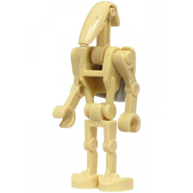 battle droid - tan angled arms light bluish gray clip on back