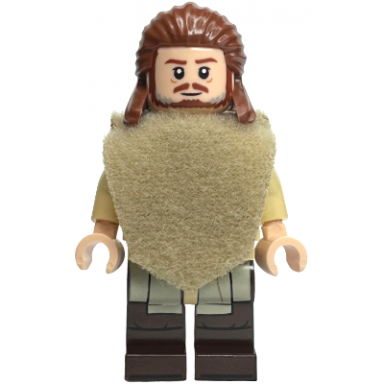 qui-gon jinn - dark brown legs poncho reddish brown beard