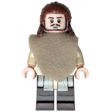 qui-gon jinn - dark brown legs poncho dark brown beard