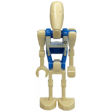 battle droid pilot - blue torso with tan insignia and chest badge angled arm and straight arm