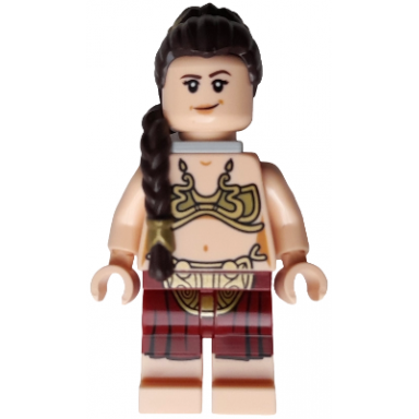 princess leia - jabba slave outfit dark brown braid over shoulder