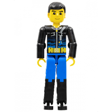 technic figure blue legs black top with zippered wetsuit for diver pattern