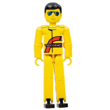 technic figure yellow legs yellow top power puller driver