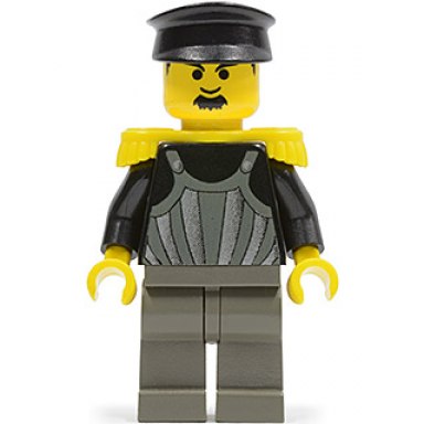 time twisters - dark gray armor with silver stripes and rivets yellow epaulettes professor millennium commodore schmidt