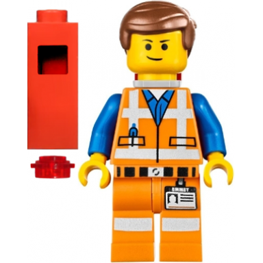 emmet - lopsided closed mouth smile with piece of resistance and plate on leg