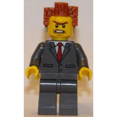 president business - buttoned jacket and bared teeth