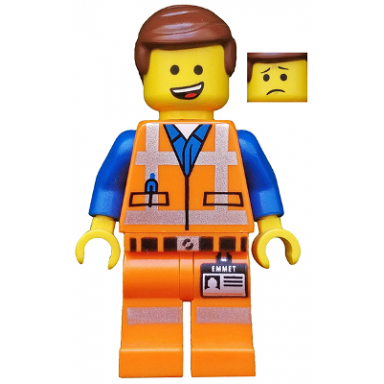 emmet - lopsided open mouth smile