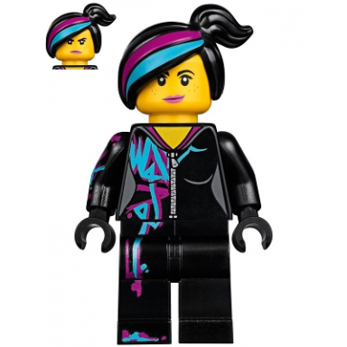 lucy wyldstyle with magenta lined hoodie smile angry