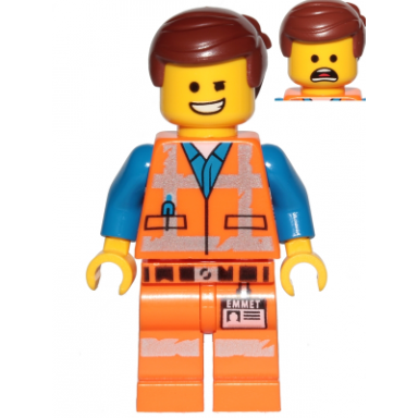 emmet - wink smile scared worn uniform