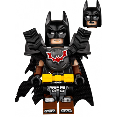 batman - battle ready tire armor tattered cape yellow utility belt reddish brown boots