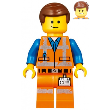 emmet - lopsided smile angry worn uniform