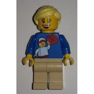lego brand store female blue kidsfest torso bright light yellow hair and tan legs no back printing - lego store at kidsfest