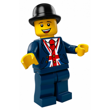 lego brand store male bowler hat lester - leicester square london uk