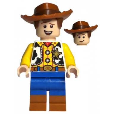 woody - normal legs minifigure head open mouth smile
