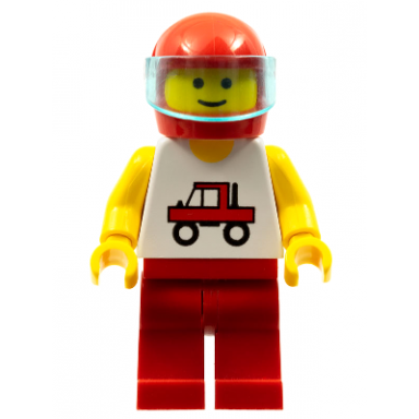 trucker - red legs red helmet trans-light blue visor