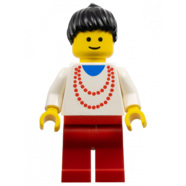 necklace red - red legs black ponytail hair