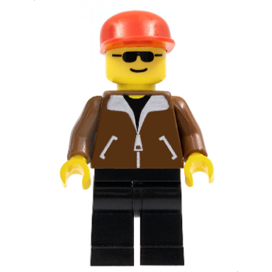 jacket brown - black legs red cap
