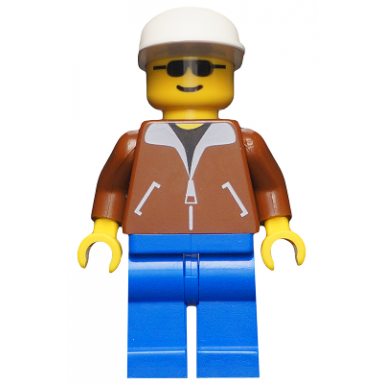 jacket brown - blue legs white cap