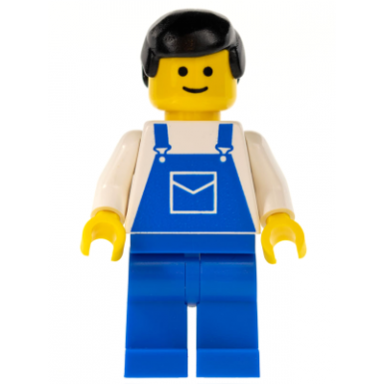 overalls blue with pocket blue legs black male hair