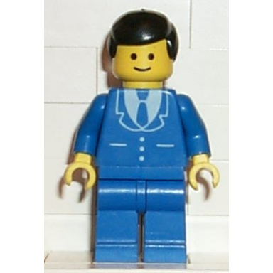 suit with 3 buttons blue - blue legs black male hair