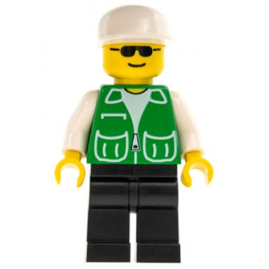 jacket green with 2 large pockets - black legs white cap