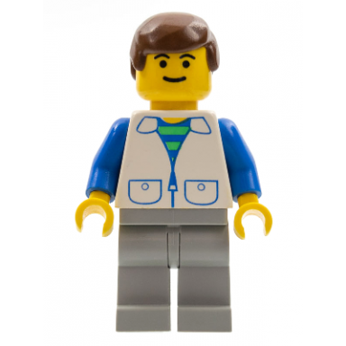 suit with 2 pockets white - light gray legs brown male hair