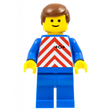red white stripes - blue legs brown male hair