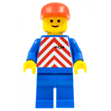 red white stripes - blue legs red cap