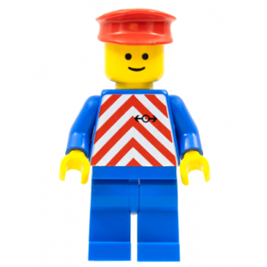 red white stripes - blue legs red hat
