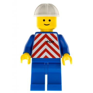 red white stripes - blue legs white construction helmet