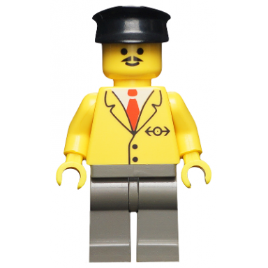 railway employee 5 dark gray legs black hat